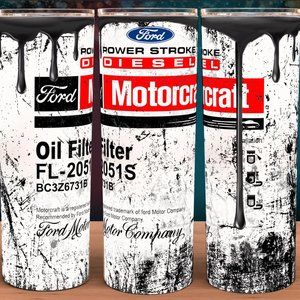 Ford Motorcraft FL-2051S Oil Filter Distressed Cup Mug Tumbler 20oz